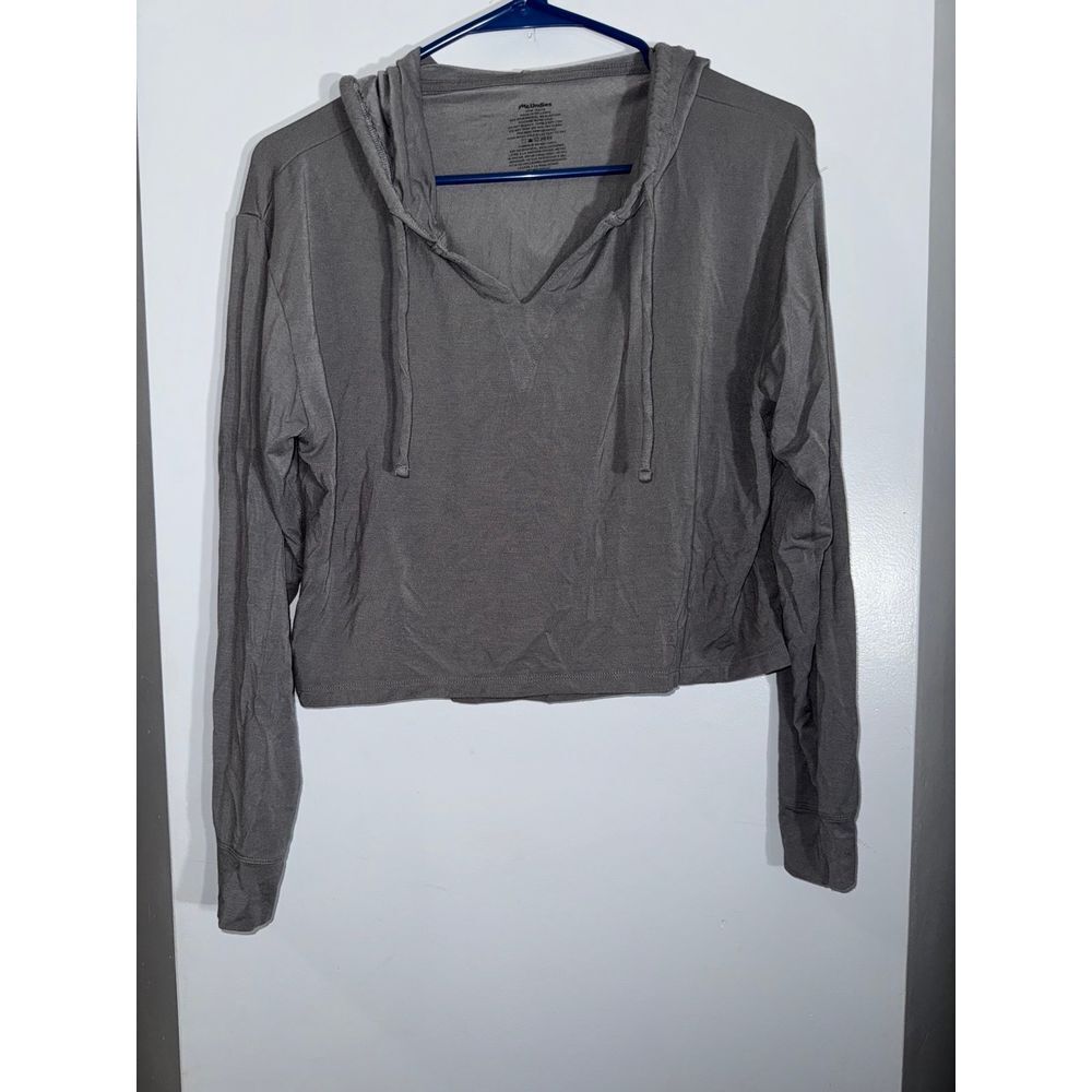 MeUndies‎ dark gray cropped pullover hoodie small